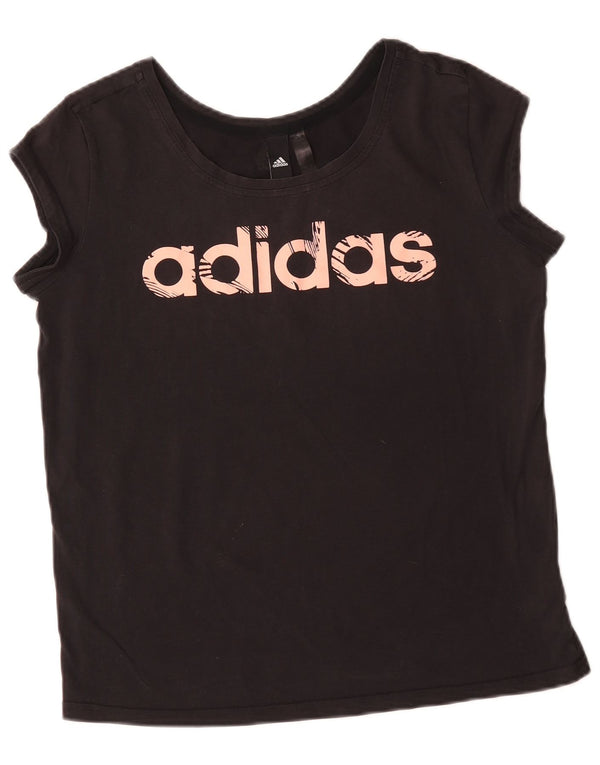 Damska koszulka z grafiką Adidas Top UK 14 Średnia czarna bawełna