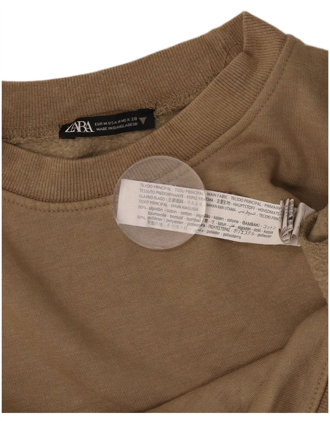 Bluza damska Zara Crop Sweter UK 14 Średnia beżowa bawełna