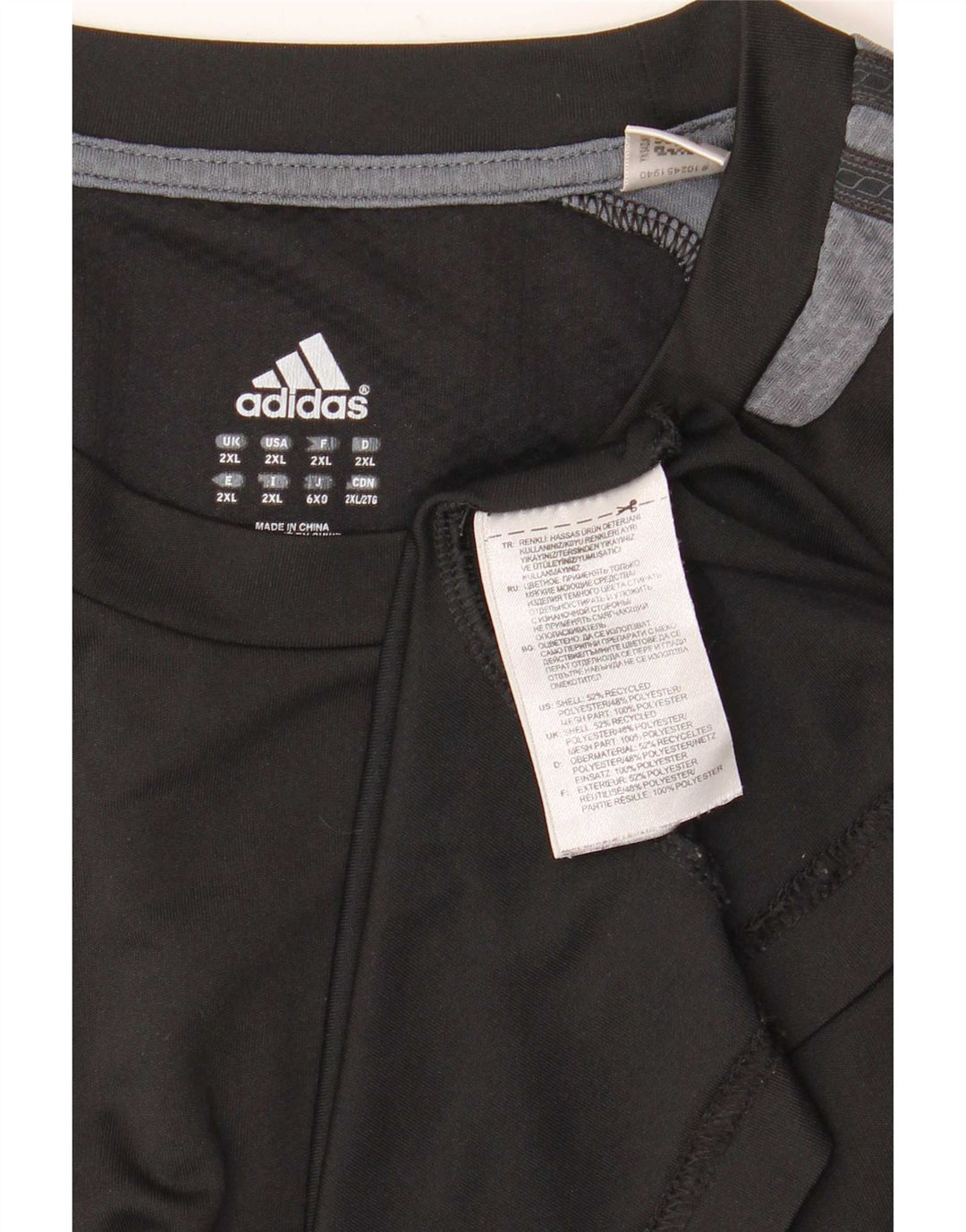 Adidas Męska koszulka Climacool Top 2XL Czarny poliester z blokami kolorów