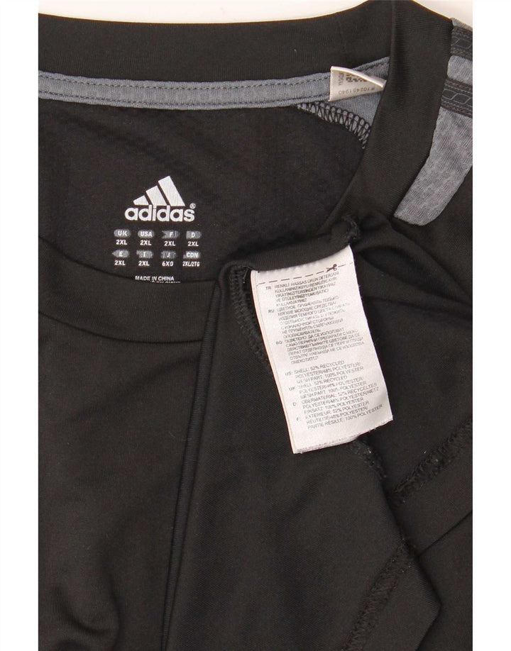 Adidas Męska koszulka Climacool Top 2XL Czarny poliester z blokami kolorów