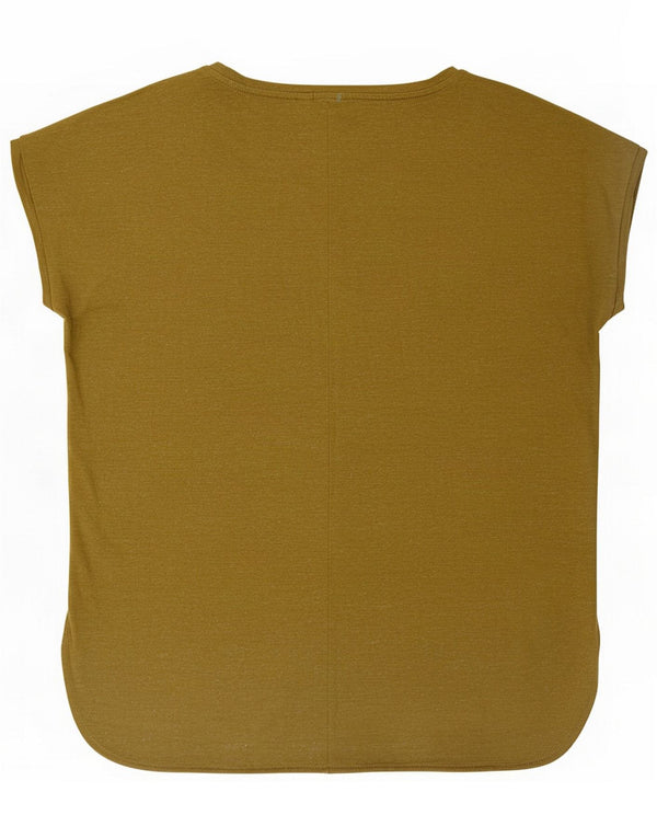 Ichi T-Shirt damski Top UK 14 Medium Khaki Flecked Polyester