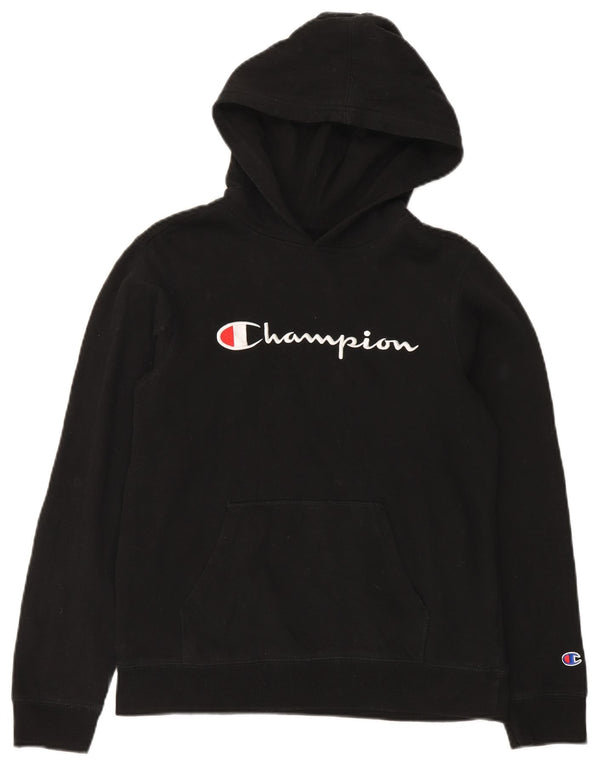 Damska bluza z kapturem Champion Graphic UK 18 XL, czarna bawełna