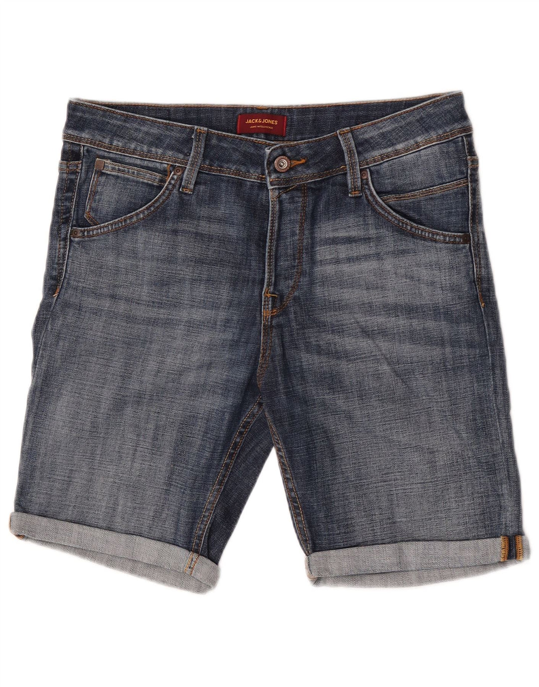 Męskie spodenki jeansowe Jack & Jones, średnie W32, niebieskie, bawełniane