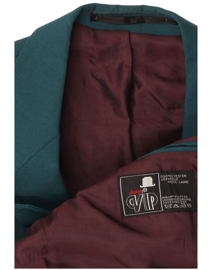 Męska marynarka dwurzędowa VIP IT 52 XL Zielona wełna