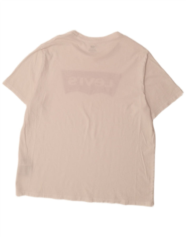 Męski T-shirt z grafiką LEVI'S Top XL, biała bawełna