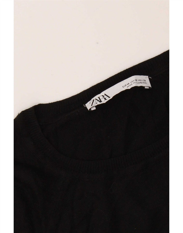 Sweter damski Zara z dekoltem w łódkę UK 14, średni czarny