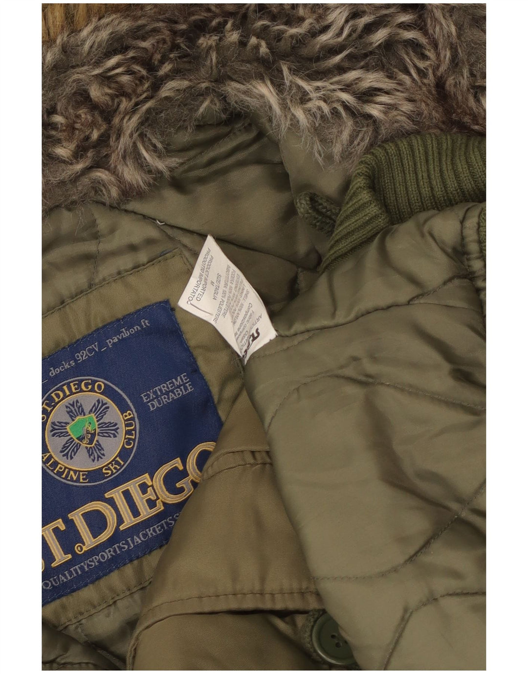 Męska kurtka narciarska z kapturem w stylu vintage UK 38 Medium Khaki Nylon