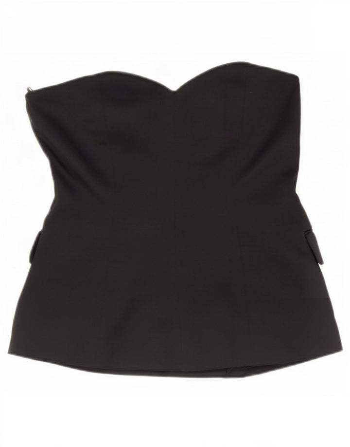 Damski top bez ramiączek Zara UK 14, duży, czarny