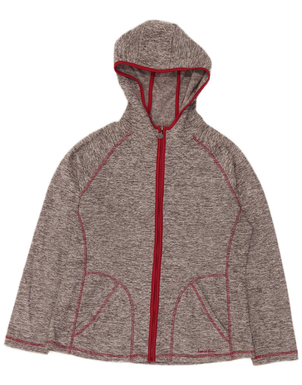 Damski sweter z kapturem i zamkiem WEIRD FISH UK 14, duży, szary, nakrapiany poliester