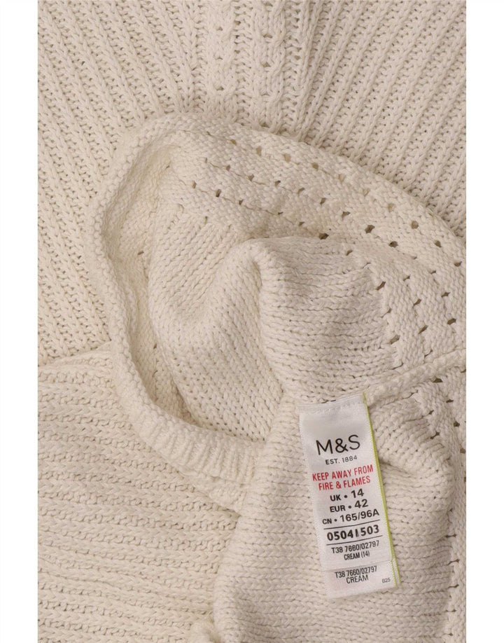 Marks & Spencer Damski sweter z dekoltem w łódkę, UK 14, średni złamanej bieli
