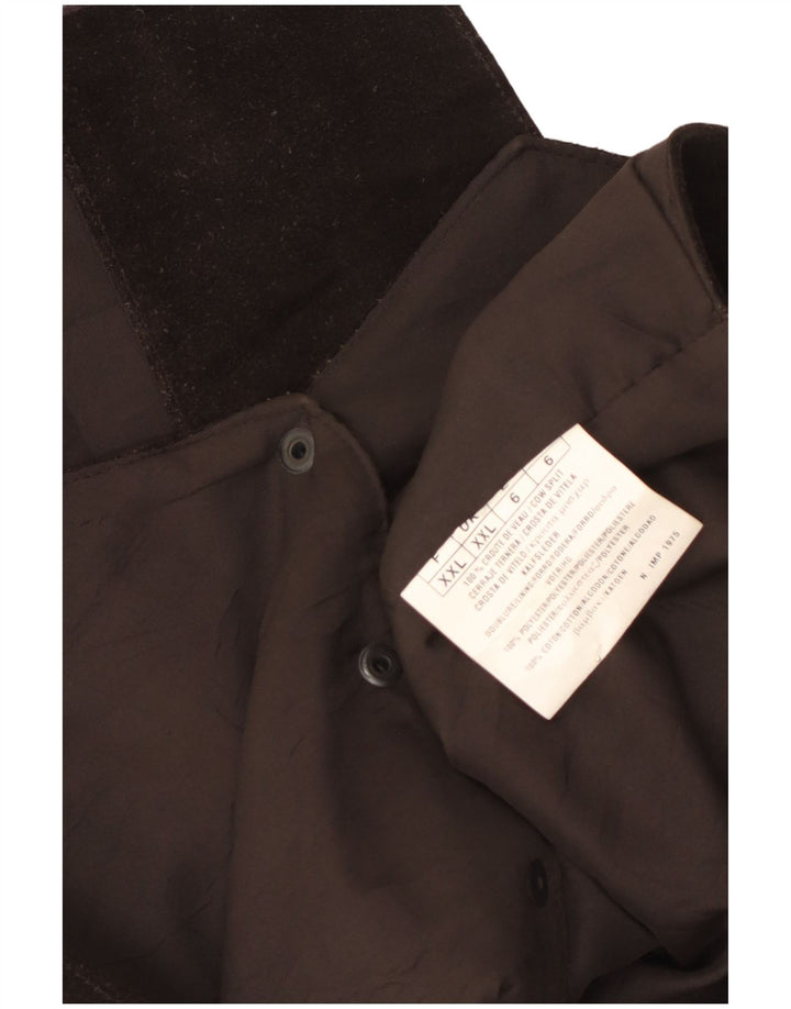 Vintage męska zamszowa kamizelka 2XL brązowy poliester