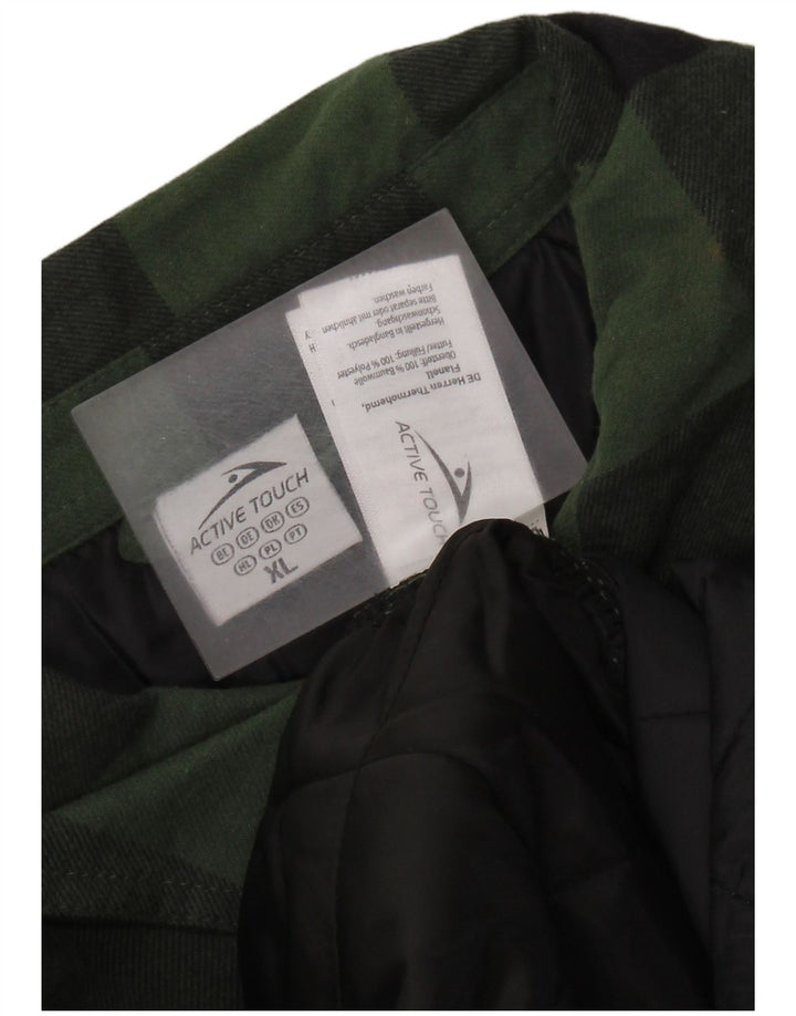 ACTIVE TOUCH Męska koszula flanelowa drwal XL, zielona bawełniana kratka