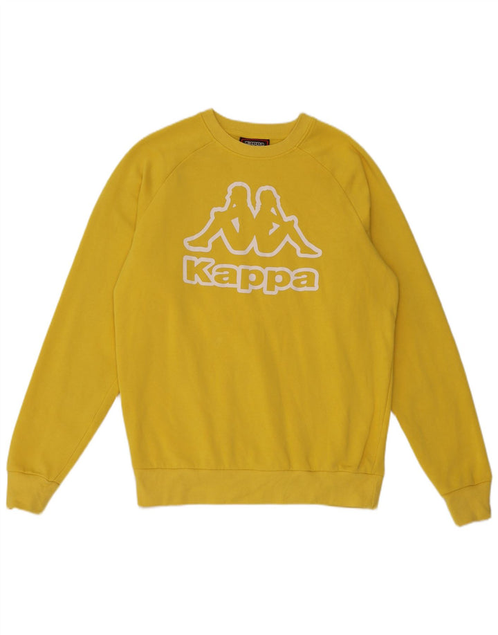 Męski sweter z grafiką Kappa, średni żółty