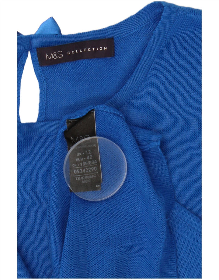 Marks & Spencer Damski sweter z dekoltem w łódkę, UK 12, średni niebieski
