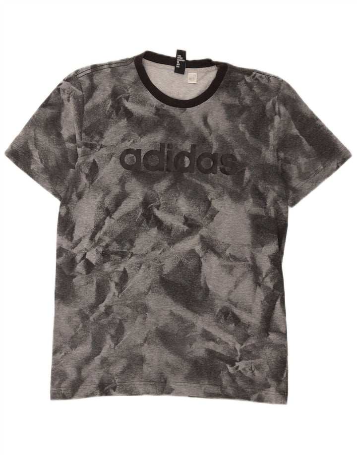 Męski T-shirt z grafiką ADIDAS, mały, szary Tie Dye