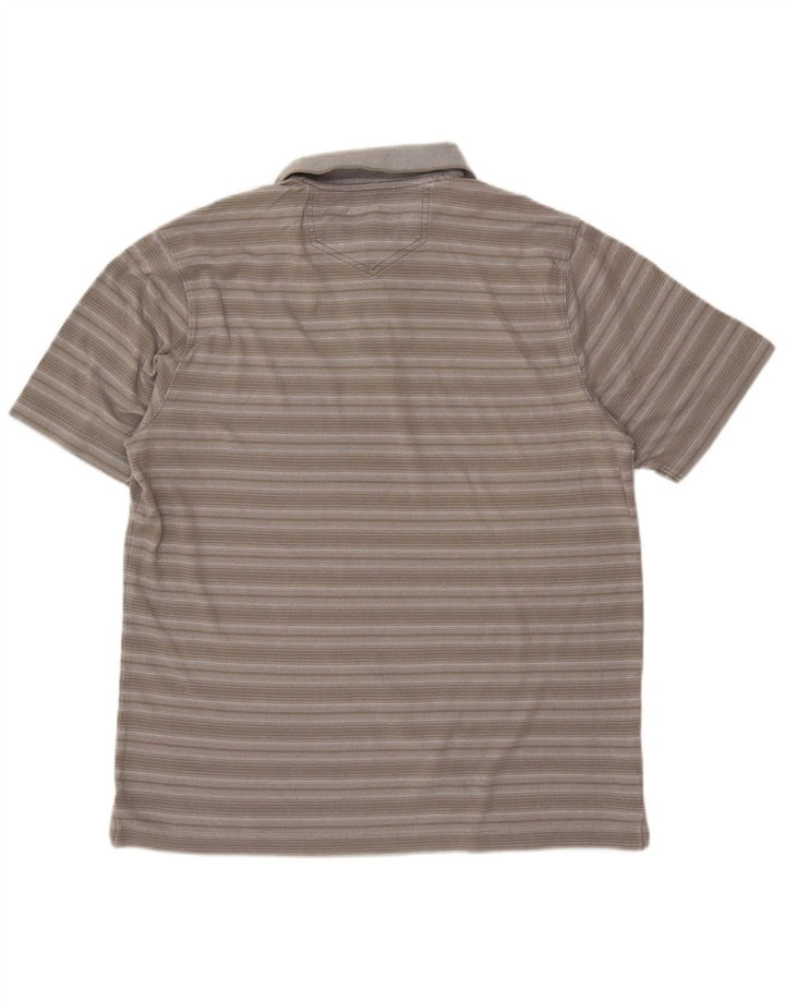 Męska koszulka polo EDDIE BAUER, bawełniana w średnie szare paski