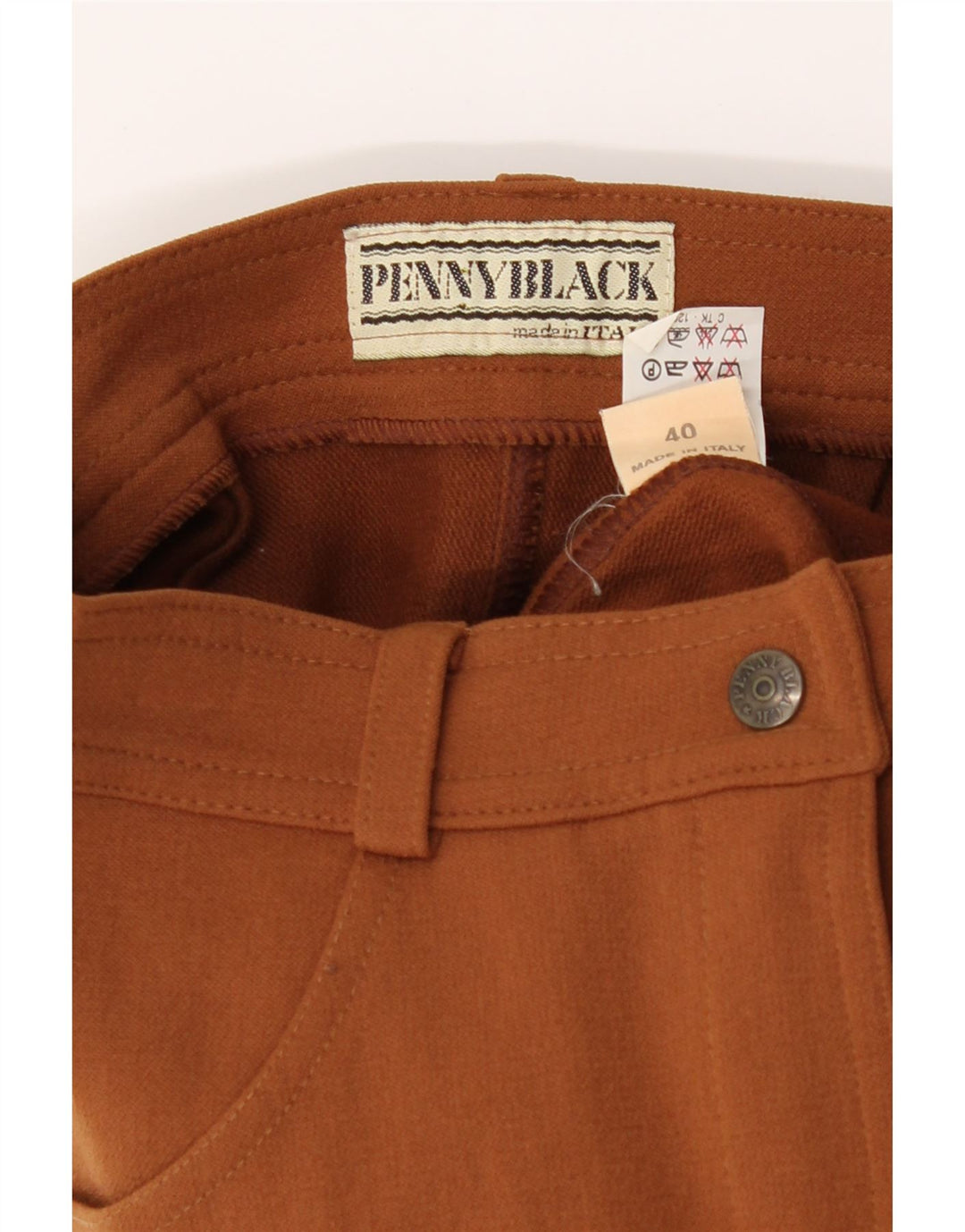 PENNY BLACK Womens Pencil Skirt IT 40 Small W24 Brown Polyamide Vintage Penny Black and Second-Hand Penny Black from Messina Hembry 