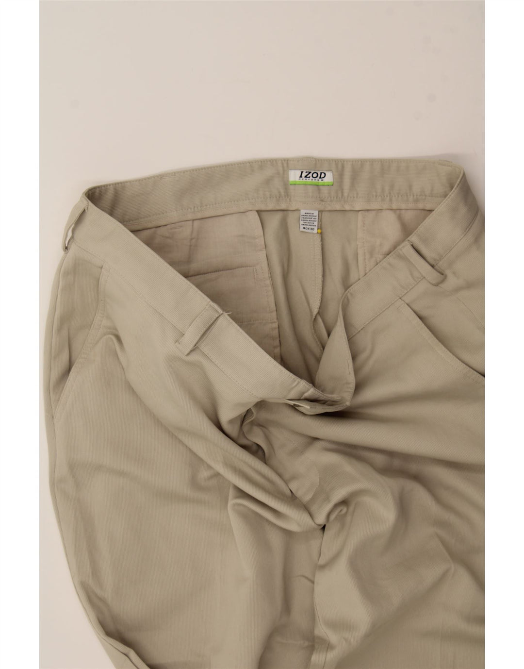 IZOD Mens Straight Chino Trousers W40 L30  Beige Polyester Vintage Izod and Second-Hand Izod from Messina Hembry 
