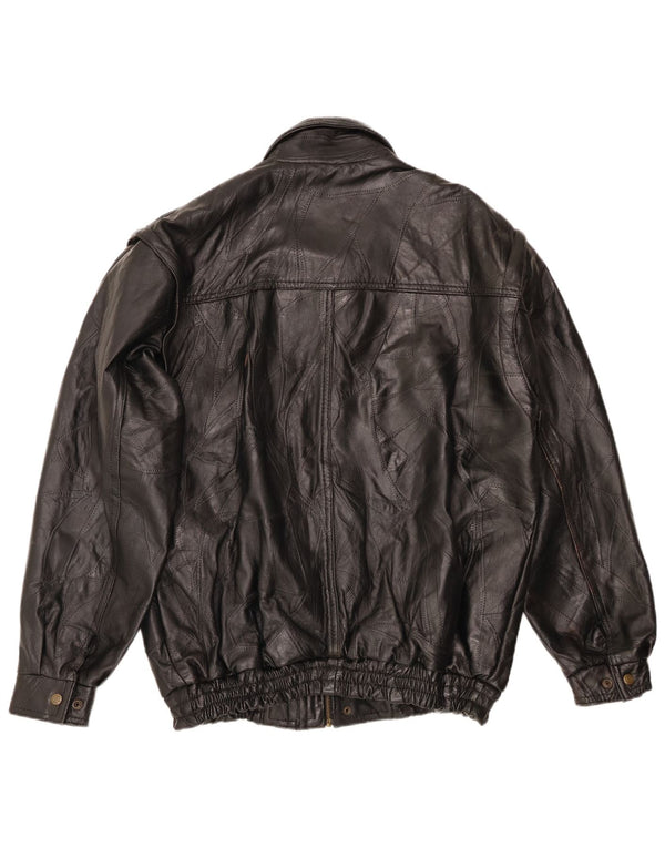 Męska kurtka skórzana VINTAGE UK 40 duża czarna skóra