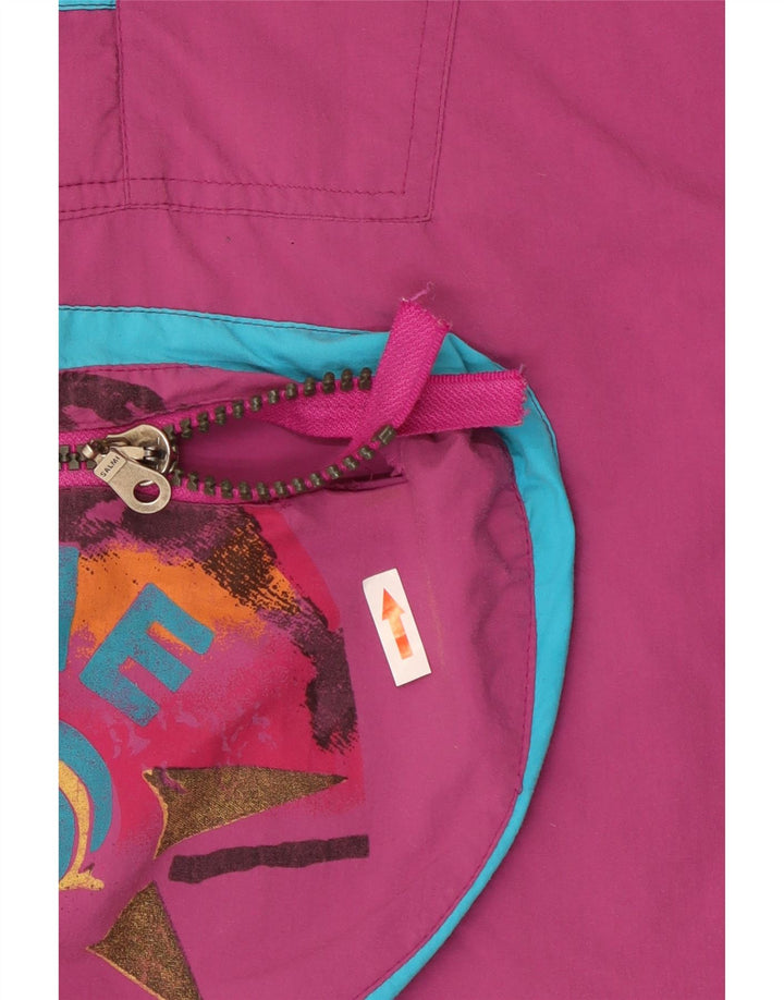 Męska kurtka narciarska Vintage Graphic Pullover UK 44 2XL Fioletowy blok kolorów