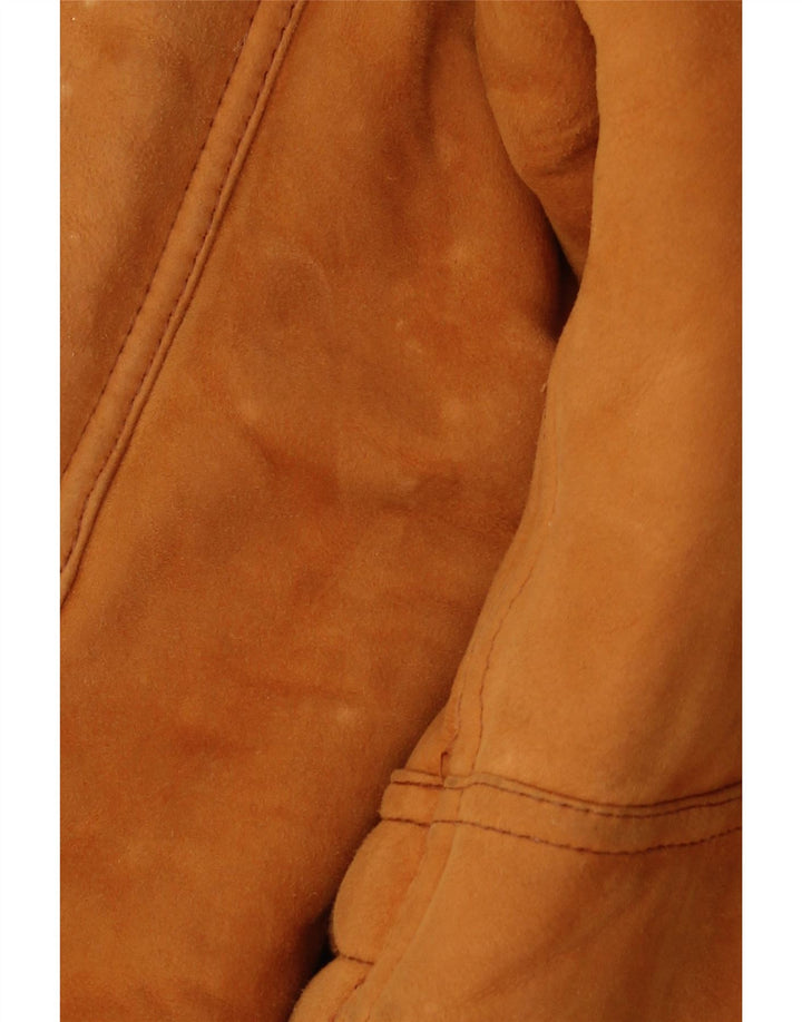 Męska kurtka shearling VINTAGE UK 40, duża brązowa