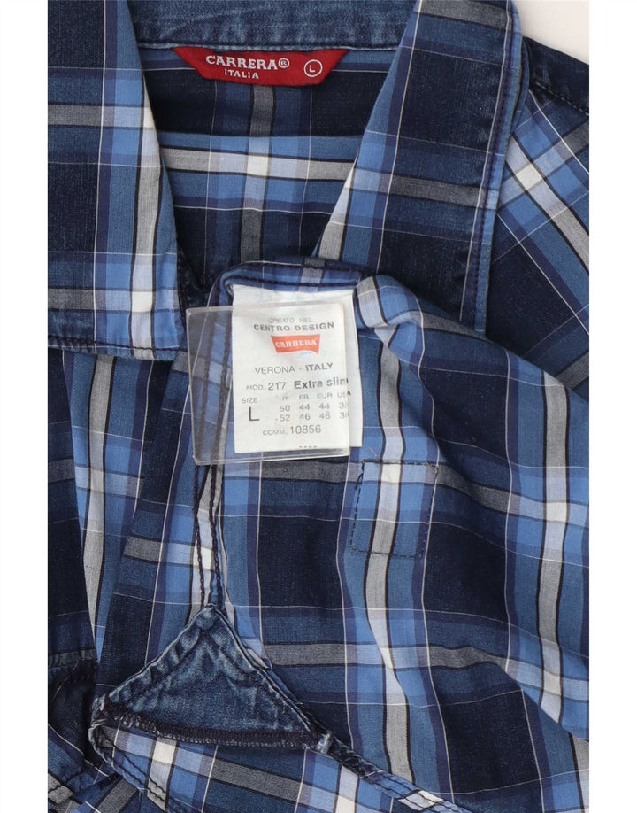 Męska koszula Carrera Extra Slim Fit w dużą niebieską kratkę