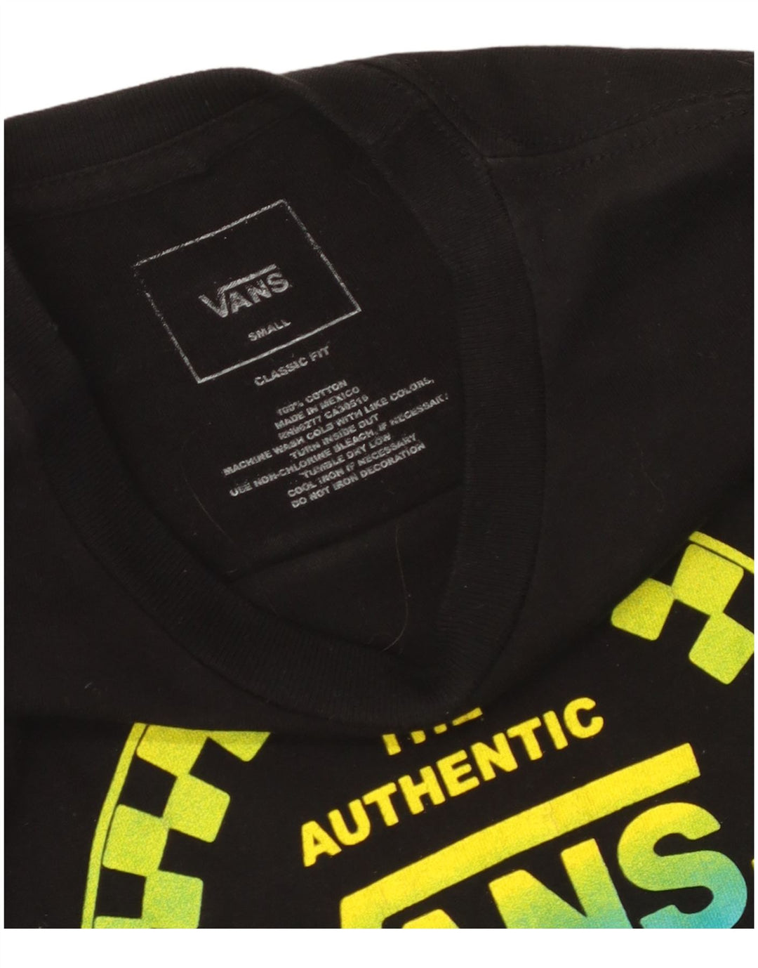 Męski T-shirt Vans o klasycznym kroju z grafiką, mały, czarny, bawełniany