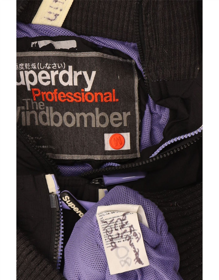 Damska kurtka wiatrówka z kapturem Superdry The Windbomber UK 12, średnia szarość