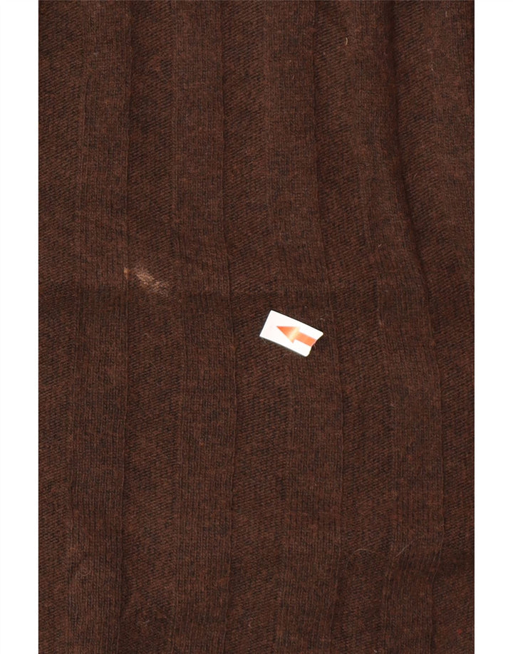 Męski sweter Zara o luźnym kroju z okrągłym dekoltem, średni brąz