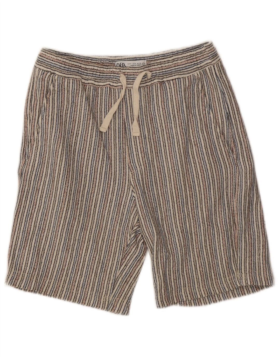 Damskie spodenki chino Zara, małe, W30, wielokolorowe, bawełniane w paski
