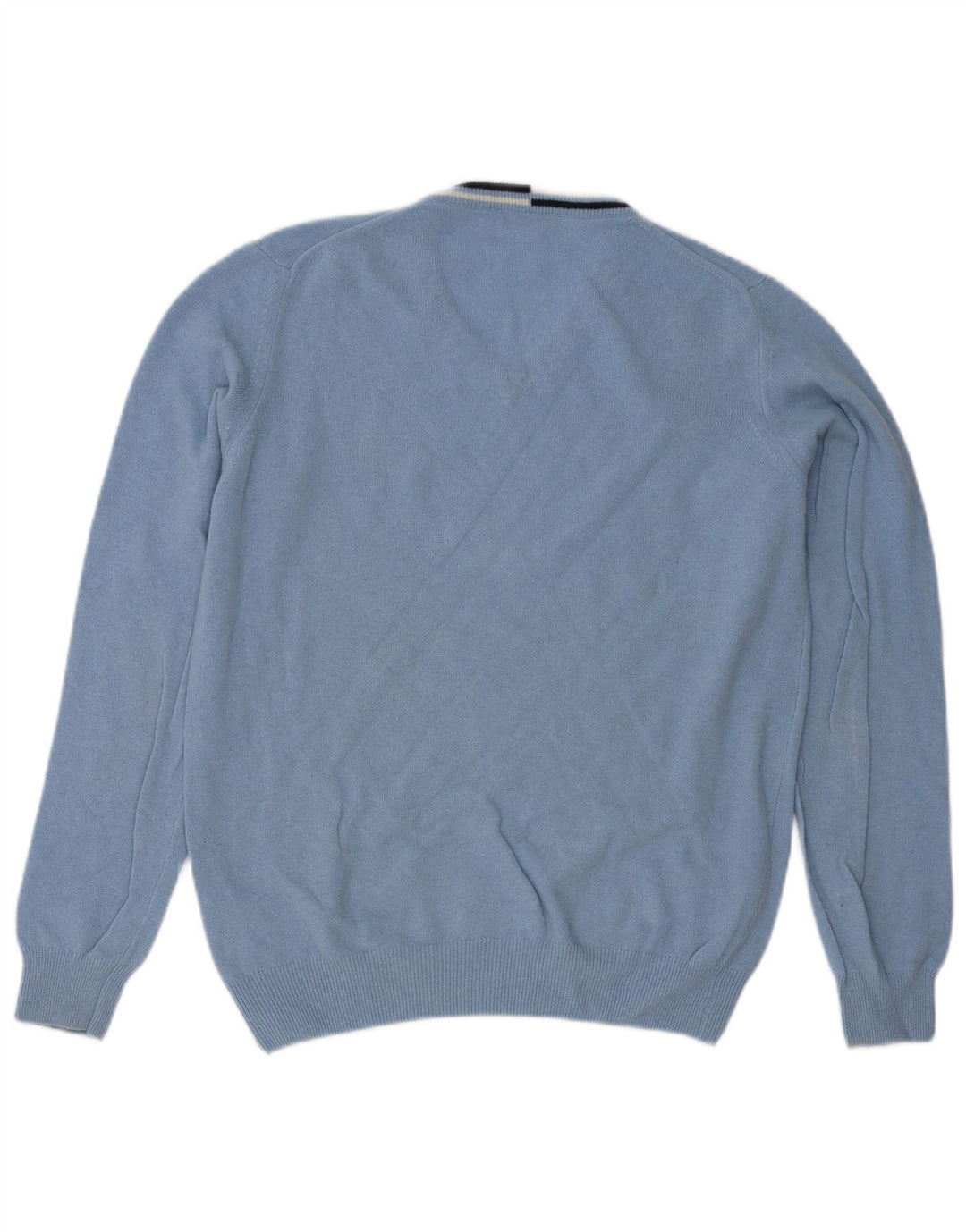 Sweter chłopięcy Fred Perry z dekoltem w kształcie litery V, 15-16 lat, niebieska wełniana