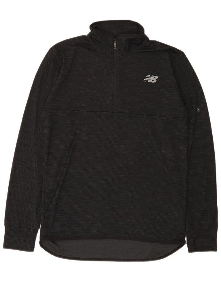 Męski dres New Balance z zamkiem błyskawicznym, średni czarny poliester