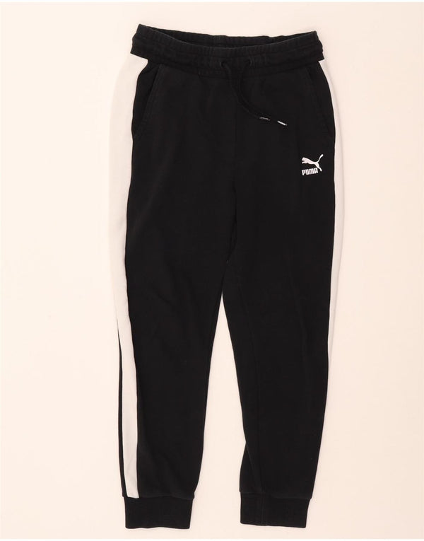 Damskie spodnie dresowe PUMA Joggers UK 6 XS Czarna bawełna z blokami kolorów