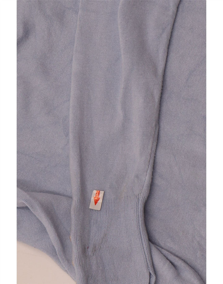 Damski sweter Zara z dekoltem w łódkę UK 12 Średni niebieski wiskoza