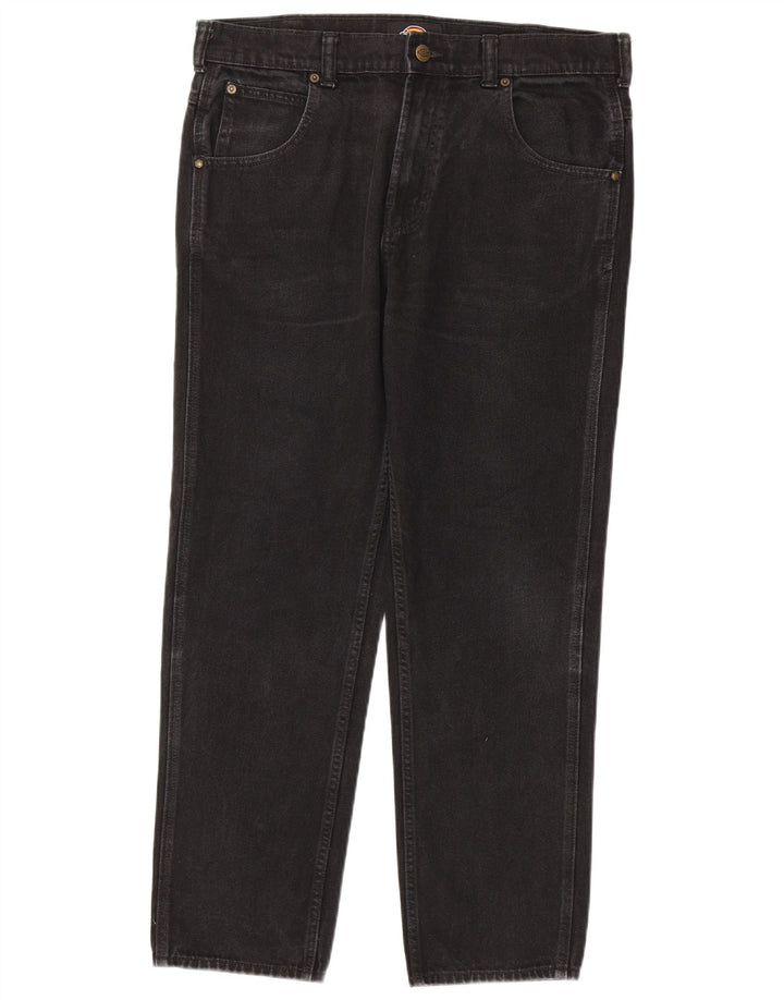 Męskie proste dżinsy Dickies W32 L30 Czarne bawełniane