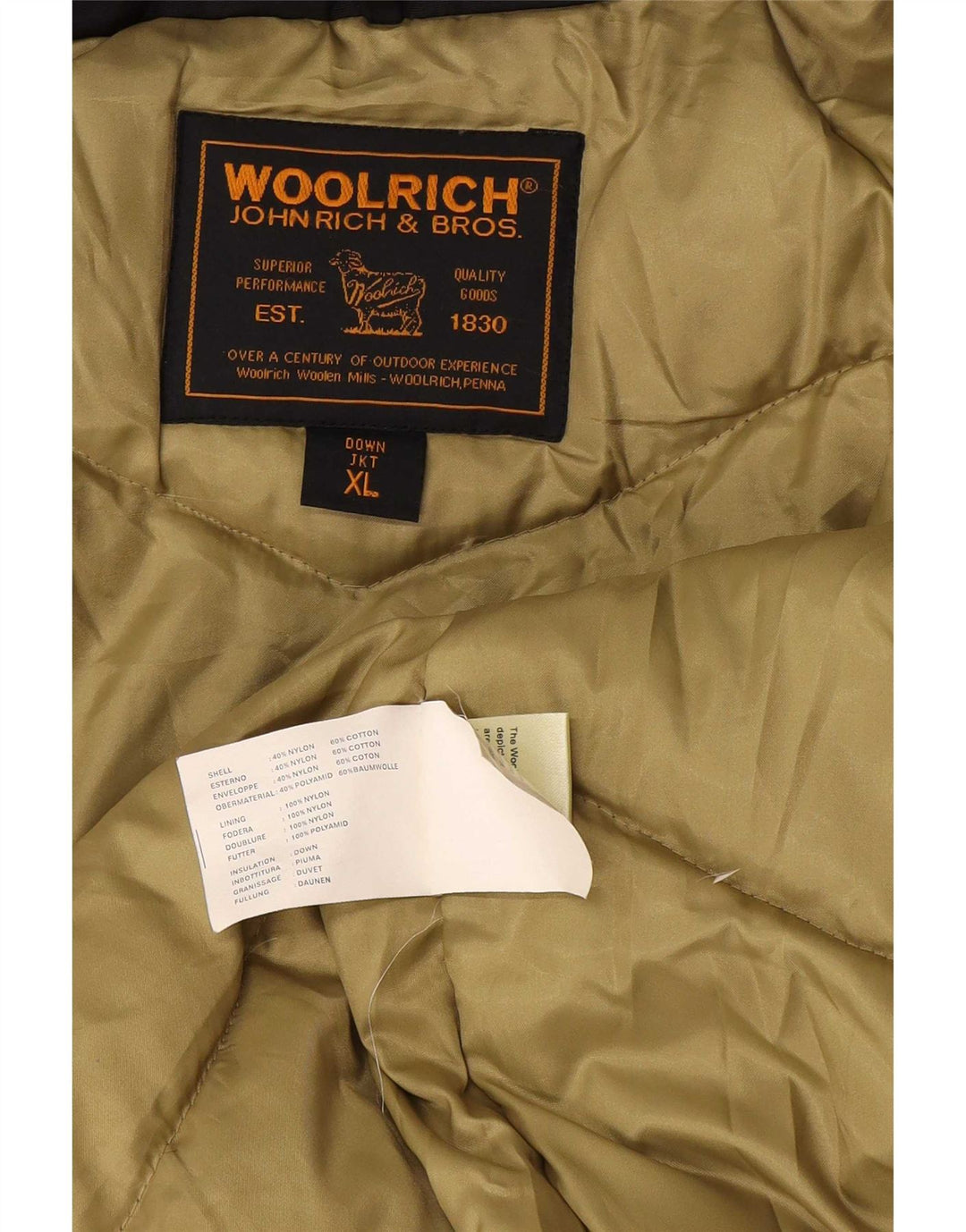 Męska ocieplana kurtka z kapturem Woolrich UK 42 XL, czarny nylon