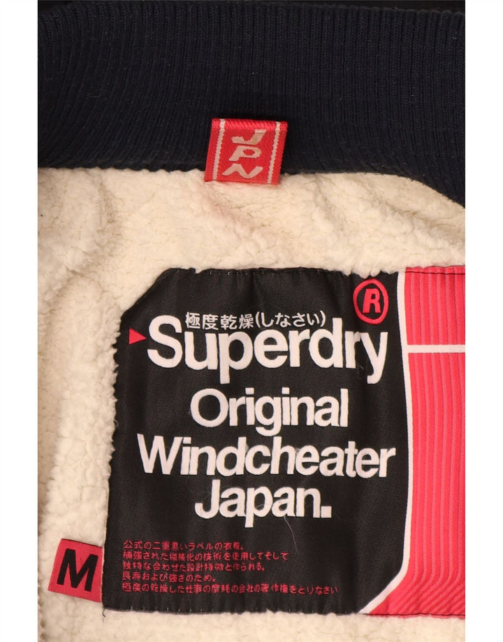 Damska kurtka wiatrówka Superdry Sherpa z kapturem UK 14, średni granat