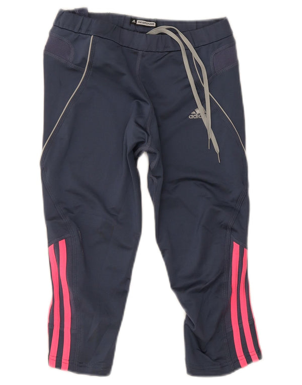 Damskie legginsy Adidas Response Capri UK 12, średni granatowy poliester