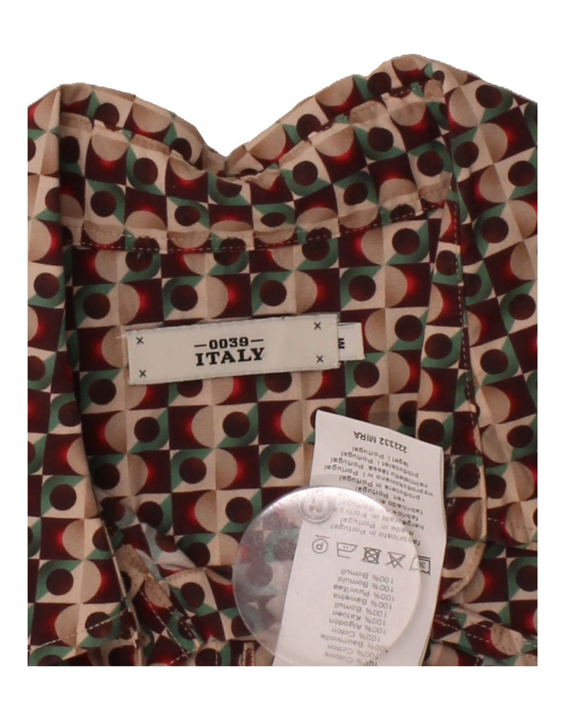 0039 ITALY Womens Shirt UK 14 Medium Multicoloured Geometric Cotton Vintage 0039 Italy and Second-Hand 0039 Italy from Messina Hembry 