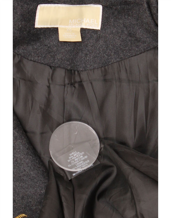 MICHAEL KORS Womens Loose Fit Overcoat UK 6 XS Grey Wool Vintage Michael Kors and Second-Hand Michael Kors from Messina Hembry 