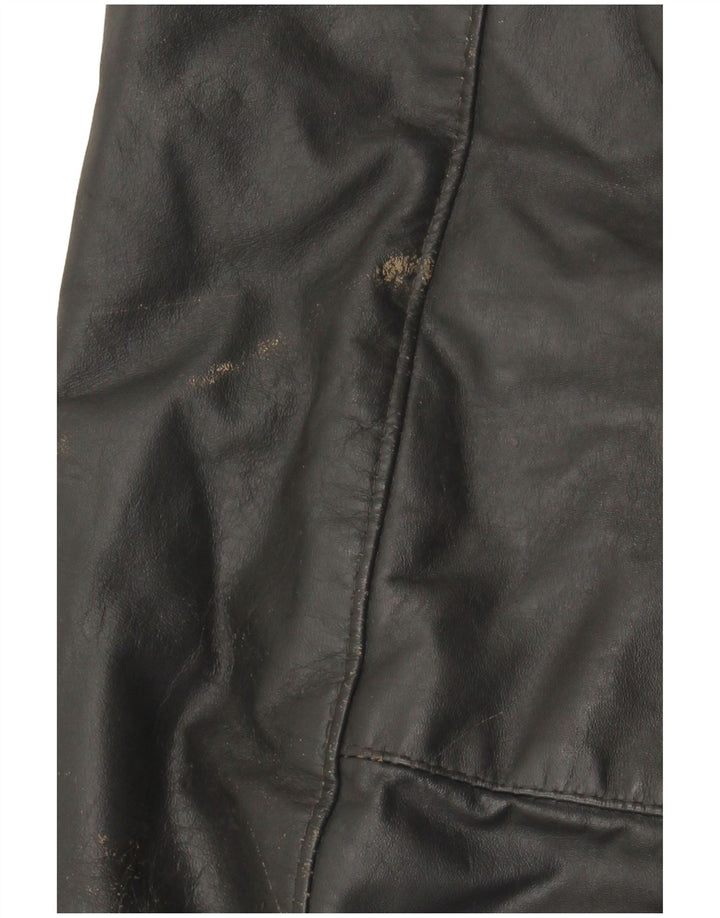 Męska kurtka skórzana VINTAGE UK 40, duża, szara skóra