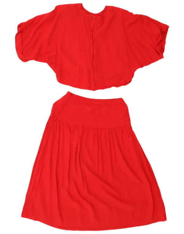 Vintage damski, oversize'owy 2-częściowy zestaw spódnic UK 14 Medium W26 Red