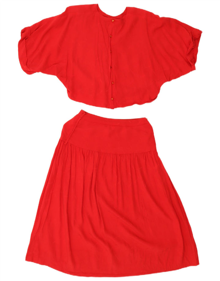 Vintage damski, oversize'owy 2-częściowy zestaw spódnic UK 14 Medium W26 Red