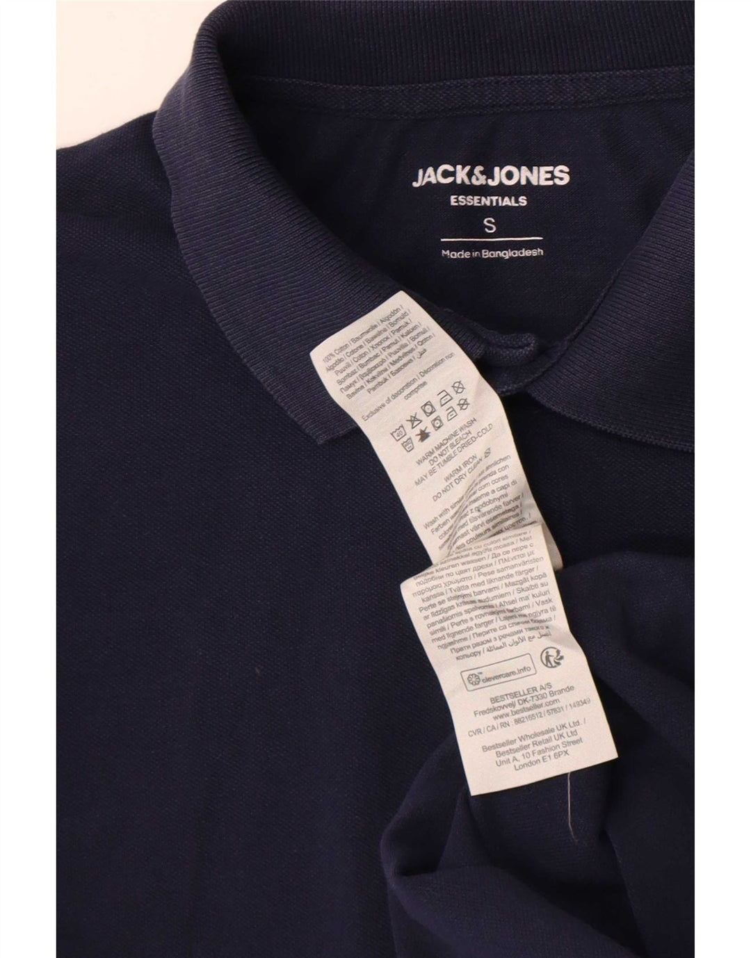 Męska koszulka polo Jack & Jones, mała, granatowa, bawełniana
