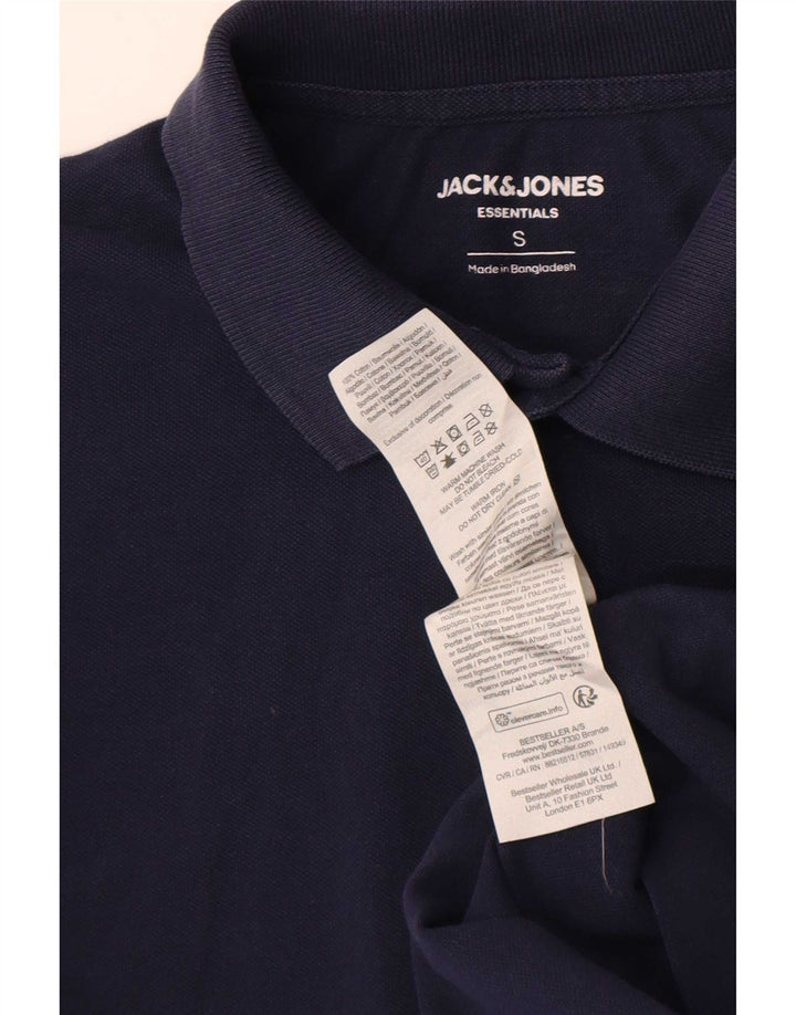 Męska koszulka polo Jack & Jones, mała, granatowa, bawełniana