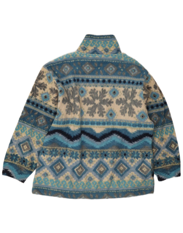 Damski sweter oversize F.LLI Campagnolo z polaru UK 10 Small Blue Fair Isle