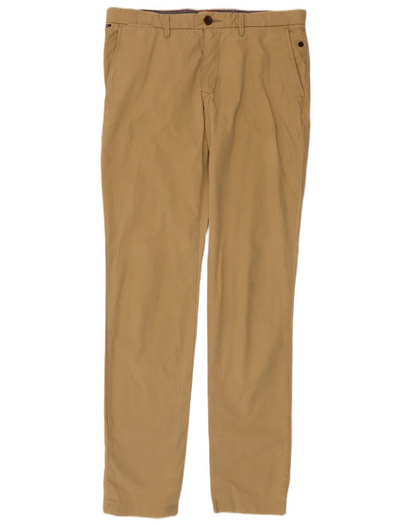 Męskie spodnie typu slim chino Tommy Hilfiger W33 L36 beżowa bawełna