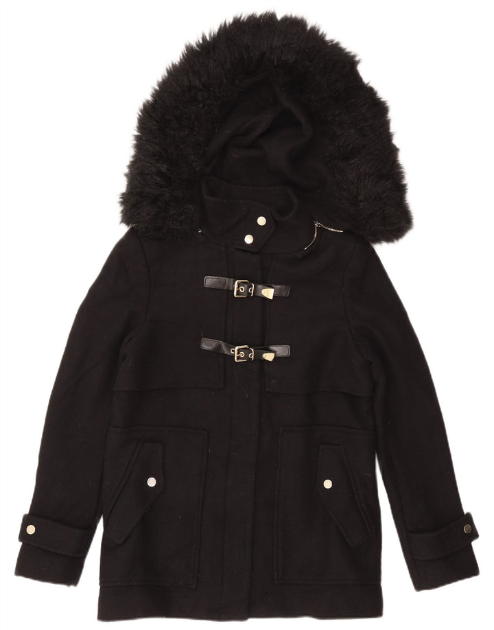 Damska kurtka z kapturem Zara UK 12 Medium Black Wool