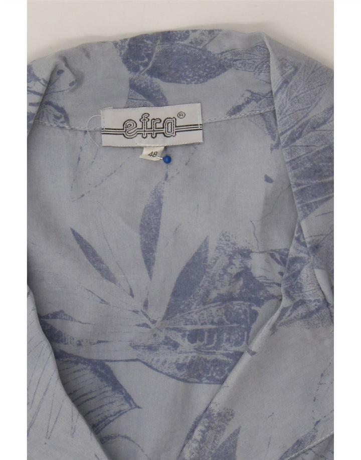 VINTAGE Womens Abstract Pattern Short Sleeve Shirt Blouse IT 48 XL Blue Vintage Vintage and Second-Hand Vintage from Messina Hembry 
