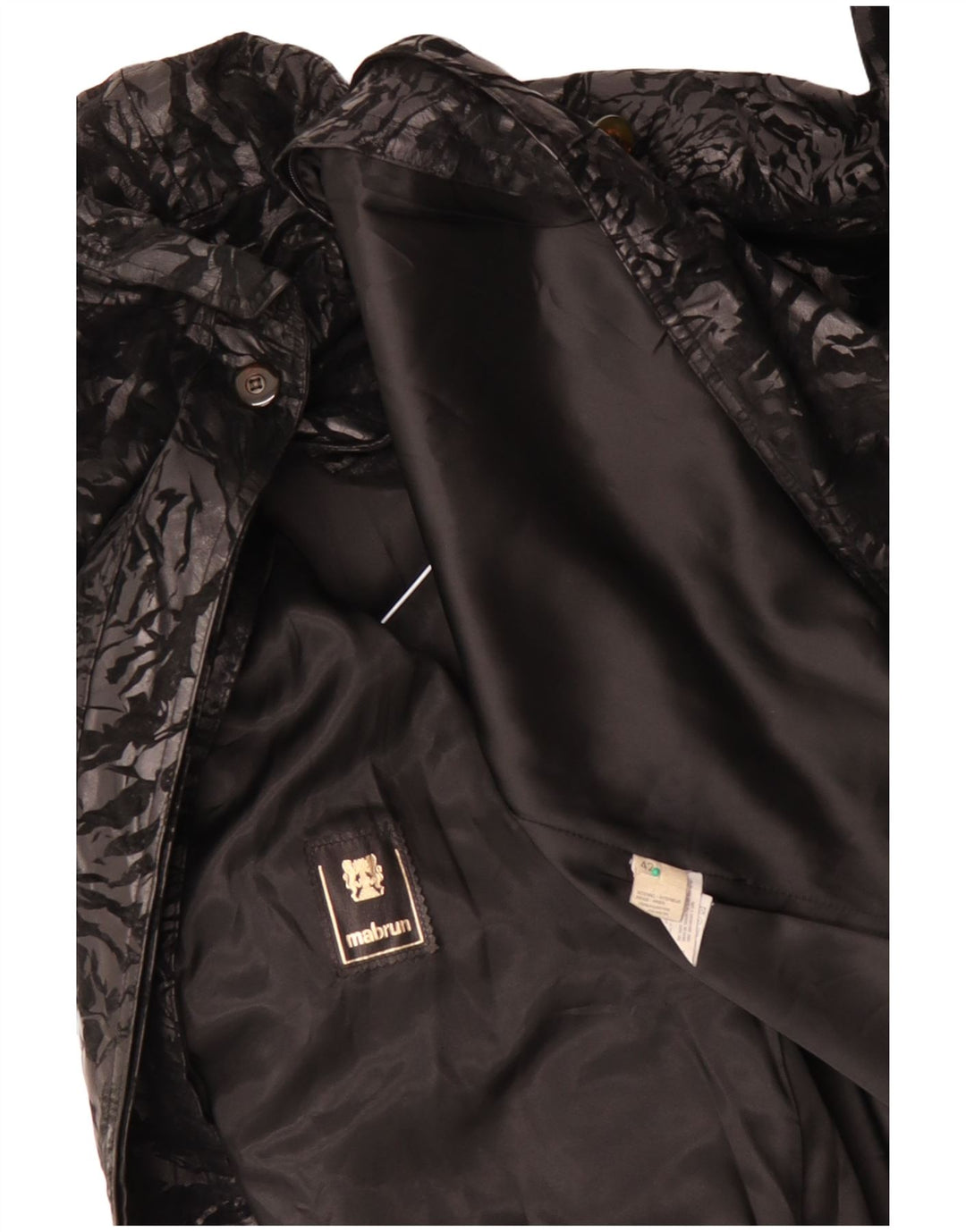 MABRUN Damski płaszcz oversize IT 42, duży, czarny w kwiaty